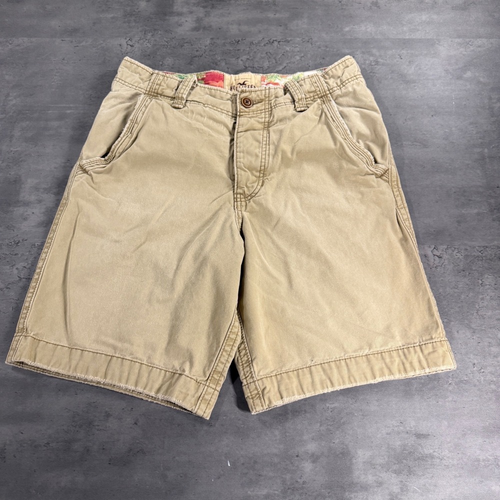 Hollister Chino Shorts Mens 31 33x9 Khaki Tan Classic Cotton Summer Casual Beach